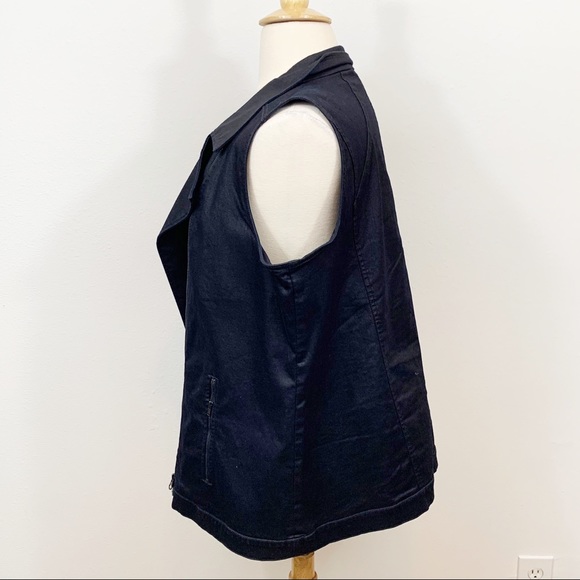 Eileen Fisher Asymmetric Zip Black Vest 1X - Picture 5 of 11